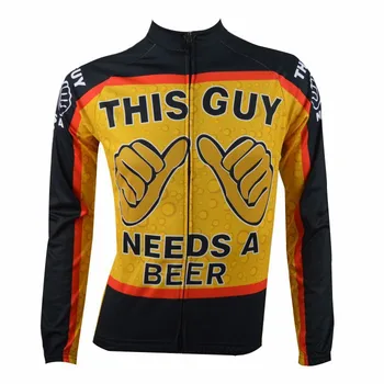 Acest Tip are Nevoie de o Bere Ciclism Jersey cu maneca lunga Respirabil Îmbrăcăminte Biciclete Biciclete de Munte de Haine de Top Biciclete Tricouri XS-4XL