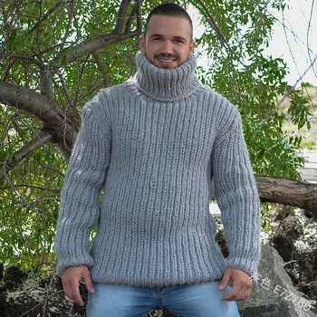 Bărbați Pulover Plus Dimensiune Moda De Iarnă Cald Plin Cu Maneci Largi Pulovere Tricotate Pulover Bărbați