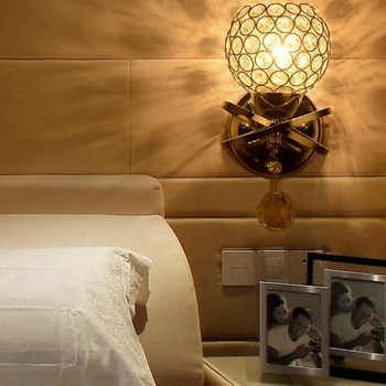 Modernă Formă De Cristal Lumina De Perete Tranșee Dormitor Abajur Lampa De Montare Decor Acasă