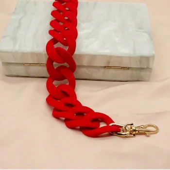 38cm*3.2 cm net red hot stil de rășină acrilică mată de cauciuc lanț sac cu sac lanț lanț mâner de sex feminin sac lanț