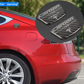 2 buc Masina 3D fibră de carbon Autocolante Amortizor Portbagaj Emblema, Insigna Autocolant Decor se Potrivesc Pentru TESLA Model S Model 3 Model X Accesorii