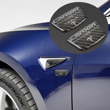 2 buc Masina 3D fibră de carbon Autocolante Amortizor Portbagaj Emblema, Insigna Autocolant Decor se Potrivesc Pentru TESLA Model S Model 3 Model X Accesorii