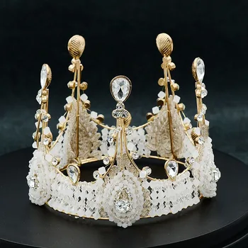 Moda Stil Baroc De Lux Cristal Coroana De Mireasă Copil Fete Iubitor De Mireasa De Bal Coroana Petrecere De Nunta Accessiories De Păr Bijuterii