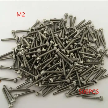 M2 serie 500pcs din oțel Inoxidabil, șuruburi cu locaș hexagonal M2*3/4/5/6/8/10-30 mm pentru șuruburile chiulasei, cupa șuruburi cu cap