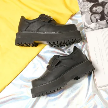 Japoneze Din Piele Pantofi Lolita Crescut Liane Adidași 2020 Nou Punk Fund Gros Catarama Femei Platformă Plană Harajuku Pantofi