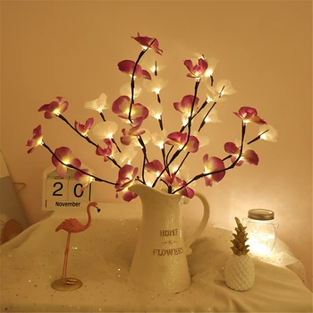 73cm 20 de Becuri de Simulare Buchet de Lumină LED Șir de Anul Nou, de Crăciun Vaza Petrecere Desktop Grădină Ramură de Flori Decor Lampa