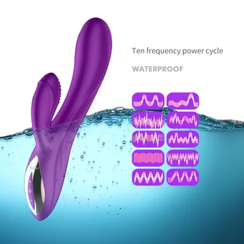 BLACKWOLF Puternic Rabbit Vibrator 10Speed G Spot Dildo Vibrator din Silicon Stimulator Clitoris Vagin Masaj jucarii sexuale pentru femei