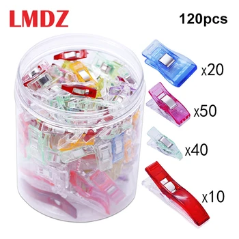 LMDZ 120pcs Colorate de Cusut Ambarcațiuni Quilt Obligatoriu Cleme de Plastic Cleme Pack Pentru Cusut Mozaic Meserii DIY Amestecat Dimensiune Clipuri
