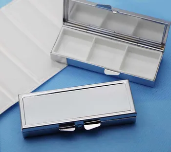 Metal argintiu Cutie Cu Epoxi Autocolant-Gol Compartiment Cutie Container Proces Pentru PYC03S
