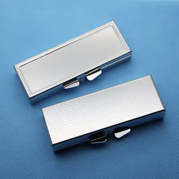 Metal argintiu Cutie Cu Epoxi Autocolant-Gol Compartiment Cutie Container Proces Pentru PYC03S