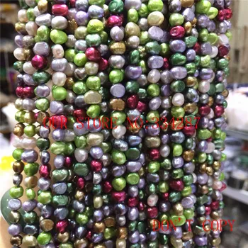 Naturale de apă dulce perle împrăștiate neregulat multicolor 6-7 mm margele vrac 14