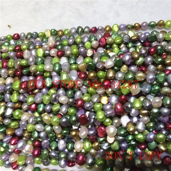 Naturale de apă dulce perle împrăștiate neregulat multicolor 6-7 mm margele vrac 14