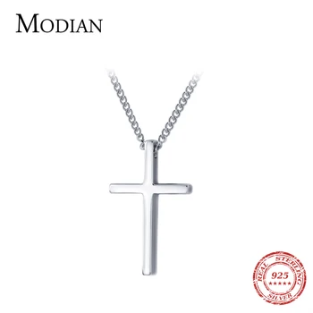 Modian Moda Link-ul Lanț Colier pentru Femei Argint 925, Crucea Pandantiv Colier Stil Etnic Bijuterii Fine 2020 Design