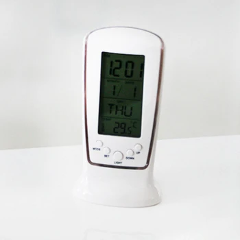 Digital Ceas Calendar LCD cu Timp, Data de Afișare a Temperaturii Congelate LED Lumina de Noapte Ceas de Birou cu Alarma Snooze Pătrat Cadou Pentru Copii