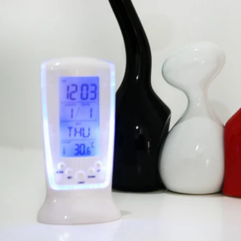Digital Ceas Calendar LCD cu Timp, Data de Afișare a Temperaturii Congelate LED Lumina de Noapte Ceas de Birou cu Alarma Snooze Pătrat Cadou Pentru Copii