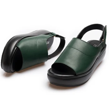 GKTINOO Femei Sandale Piele naturala Platforma Sandale de Vară 2021 Talpă Groasă Tocuri inalte Doamnelor Sandale Pantofi de Vara Pentru Femei
