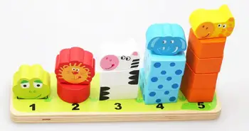 Din lemn materiale montessori Copilului Jucării Educative Pentru Copii de Culoare Geometria clădirii