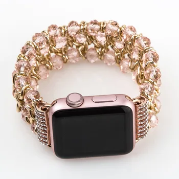 Femei de Moda de Cristal Agat Brățară pentru Apple Watch Band 40/44mm 38/42mm Curea de Înlocuire Curea de transmisie pentru iWatch Serie SE 6 5 4 3 2