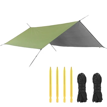Rezistent la apa Adăpost de Soare Tent Cort, Prelată 3x3m în aer liber Camping Hamac Ploaie Zbura Anti UV Plaja Cort Umbra Camping Umbrelă de soare Baldachin