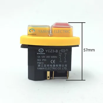 Transport gratuit comutator Electromagnetic 5 Pin On Off Buton 12A 230V restart si sub protecție de tensiune YCZ3-B
