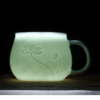 Chineză Unic Porcealin Set De Ceai De Scris Antice Gravate Cana De Ceai Cu Filtru Ceramic Ceasca De Cafea Ceasca De Apa