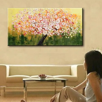 Modern ulei gros flori frumoase Handmade acasă decorare perete pictura in ulei pe panza imagini pentru camera de zi nu încadrată