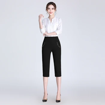 Vara Codrin Pantaloni Pentru Femei Pantalon Casual Solid Femme de Înaltă Talie Pantaloni de Creion Skinny Stretch Pantaloni Scurte Plus Dimensiune 5XL