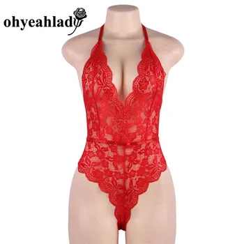 Ohyeahlady Sexy Lace Bodysuit pentru Femei Lenjerie Teddy Geană Obraznic Neglijeu Ștreangul de Organisme Femme Koronkowe Corpul RJ80770