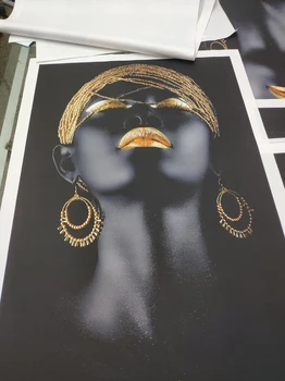 Arta modernă Panza Pictura Negru African Femeie Postere si Printuri Scandinave Arta de Perete Imaginile Pentru Camera de zi de Decorare Acasă
