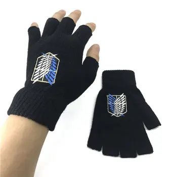 Unisex Mănuși Deget și Jumătate Anime Atac pe Titan Survey Corps Aripi Tricotate Mănuși de Iarnă Caldă Încheietura mâinii Mănușă de box Cosplay Cadou de Crăciun