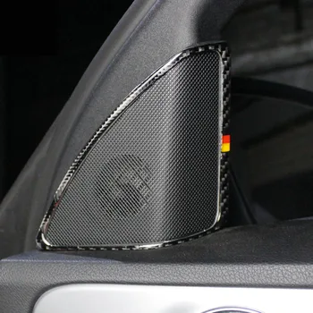Fibra de Carbon Ușa de la Mașină pe O Coloana Audio Difuzor Horn Rama Decor Acoperi Trim 2 buc Pentru Mercedes Benz C Class W205-2018
