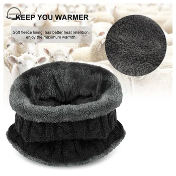 Moda Lână de Iarnă, Căciuli, Pălării Esarfa pentru Barbati Moale Cald Gros de Schi Respirabil Tricotate Pălărie de Iarnă Scrisoare Straturi Duble Capac Negru
