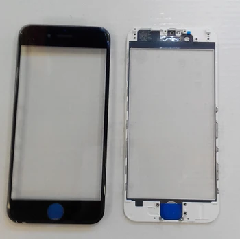 1buc/lot Clasa A+ Nou Pentru 6S iPhone 6 4.7 S Alb-Negru Față Lentile de Sticlă Cu corp Mijloc Rama Suportului de Transport Gratuit