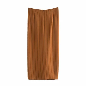 Femei Slim stripe bow fuste lungi 2020 moda doamnelor spate fermoare elegant fusta vintage Haine de sex feminin Jupe Femme Falda