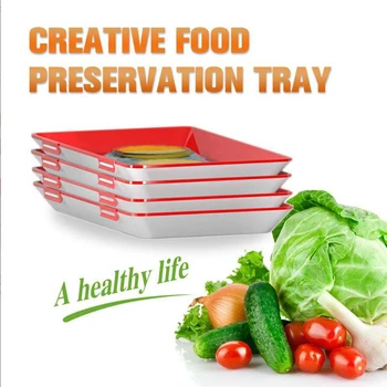1buc Creative Alimente Sănătoase Conservarea Tavă Recipient de Stocare a Stabilit Păstrarea Alimentelor Proaspete Mult Timp în Bucătărie Frigider Tava de Alimentare