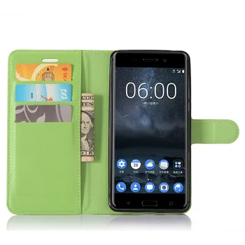 Pentru Nokia 6 2017 Portofel Caz Piele Flip Cover Telefon pentru Nokia 6 TA-1021 TA-1033 Funda Bara de protecție Caz TPU Coajă cu Deținătorii de Carduri