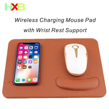 HXB Qi Wireless Charger Pad Mouse-ul Pentru iphone 11 Samsung Xiaomi Mi Pad de Încărcare Gaming MousePad Cu Încheietura Restul Folosi pentru PC, Laptop
