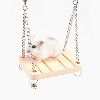 Lemn Hamster Mouse-Ul Tunel Tub Jucarie Hamster Cusca Jucarie Balansoar Animale De Companie Acasă Din Lemn Pentru Animale Mici Șoareci Șobolan Casa Juca Leagăn Rat Jucării