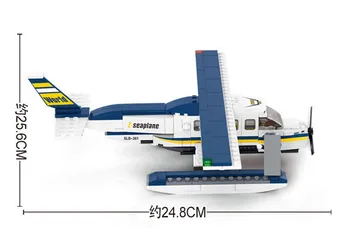 214Pcs Z-Planul de Apă Aeronave Constructor Model Blocuri Seturi DIY Creator Cărămizi Cifre Jucarii Educative pentru Copii