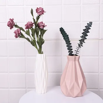 Vaza Ceramica Origami Forma De Vaza Alb Simulare Portabil Aranjament De Flori Recipient Desktop Acasă Decoratiuni