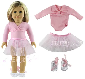 1 set Haine Papusa de 18 Inch American Doll Roz de Moda rochie de Balet
