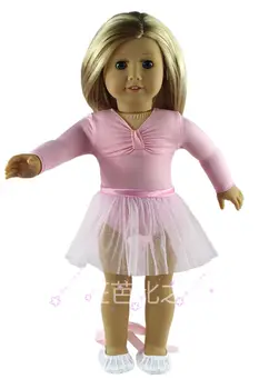 1 set Haine Papusa de 18 Inch American Doll Roz de Moda rochie de Balet
