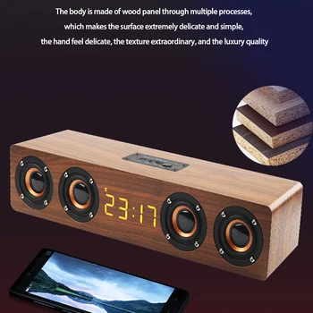 20W Lemn Portabil Bass Coloana Home Theater Surround Stereo Difuzor Bluetooth Multi-Funcție Subwoofer Soundbar Suport TF FM
