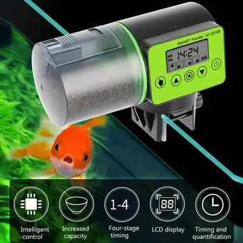 200ml Automată Pește Alimentator pentru Acvariu Rezervor de Pește Alimentatoare Auto cu Timer Hrana pentru animale de Companie Distribuitor LCD Indică Pește Feeder