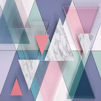 Fotografie Tapet 3D Moderne de Marmură Geometrie picturi Murale Camera de zi Dormitor Decor de Perete de Hârtie Pentru Pereți 3 D Abstract imagini de Fundal de Artă