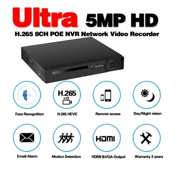 HD CCTV 8CH 5MP supraveghere DVR POE NVR 8 canale Feței și de Detectare a Mișcării HDMI Independentă de securitate 4G WIFI NVR video recorder
