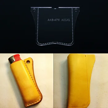 Diy manual din piele bricheta sac de depozitare pungă de hârtie model de grilă de tip acrilic desene speciale de design șablon pielărie instrument