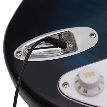 6,35 mm Chitara Bass Jack Audio Cablu de 3 Metri Direct în Unghi Drept Plug cu 3 Adaptoare de Conversie Cap pentru Instrumente Muzicale