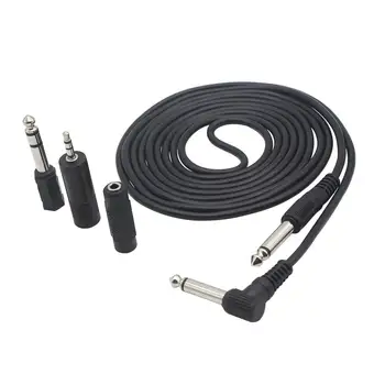 6,35 mm Chitara Bass Jack Audio Cablu de 3 Metri Direct în Unghi Drept Plug cu 3 Adaptoare de Conversie Cap pentru Instrumente Muzicale