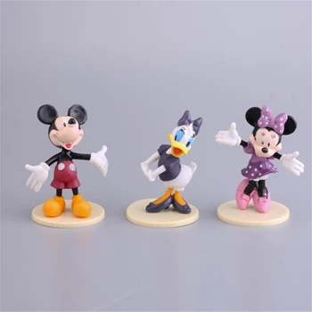 6PCS de Desene animate Disney, Mickey, Minnie Mouse, Donald Duck, Daisy PVC figurina Tort de Decorare Petrecere de Aniversare pentru Copii Cadouri Papusa Jucării